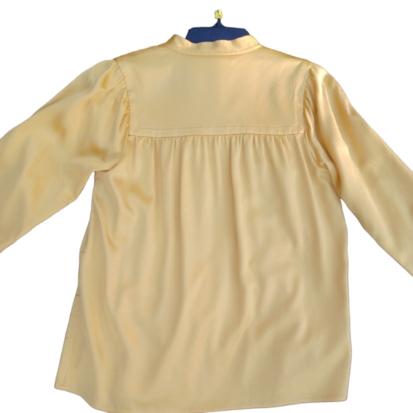 Diane von furstenberg mustard yellow " Rona" blouse/top size 8 fall blouse - Picture 2 of 5